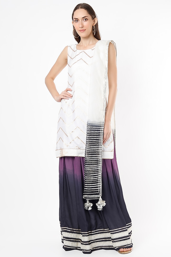 Purple Shaded Embroidered Lehenga Set by Aarnya by Richa at Pernia's Pop Up Shop