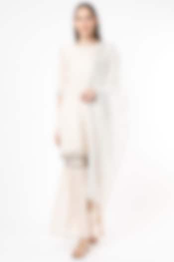 Beige Cotton Silk Gharara Set by Aarnya by Richa at Pernia's Pop Up Shop