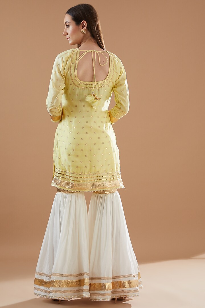 White Chanderi Sharara Set by Aarnya by Richa at Pernia's Pop Up Shop