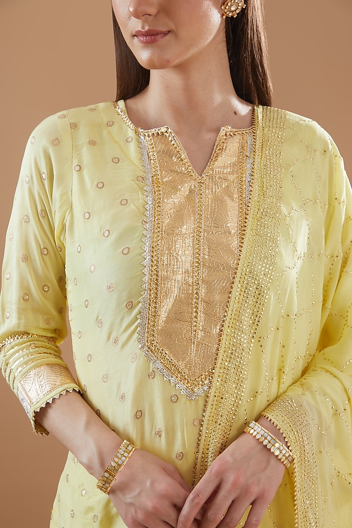 White Chanderi Sharara Set by Aarnya by Richa at Pernia's Pop Up Shop