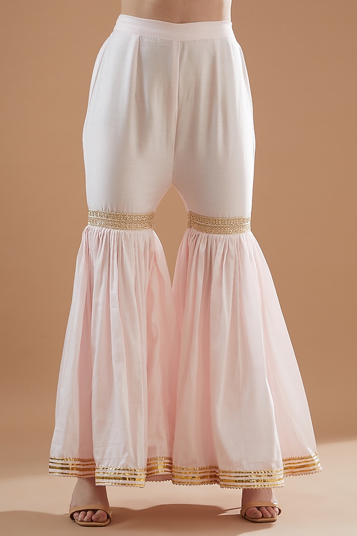 Blush Pink Cotton Sharara Set by Aarnya by Richa at Pernia's Pop Up Shop
