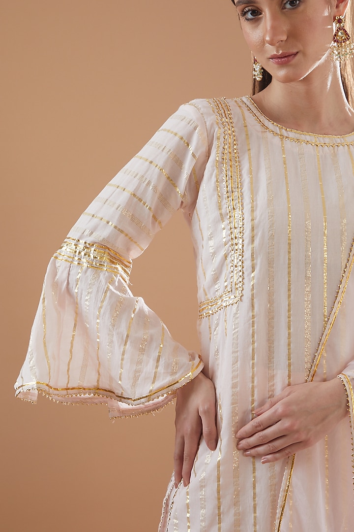 Blush Pink Cotton Sharara Set by Aarnya by Richa at Pernia's Pop Up Shop