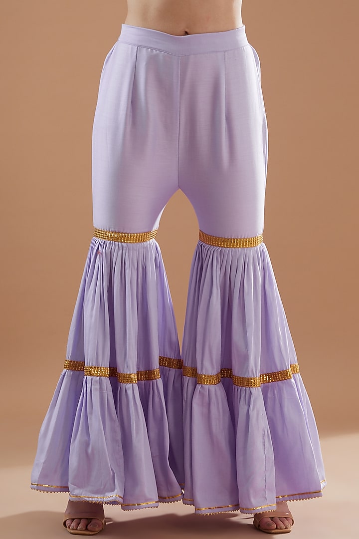 Lilac Cotton Sharara Set by Aarnya by Richa at Pernia's Pop Up Shop