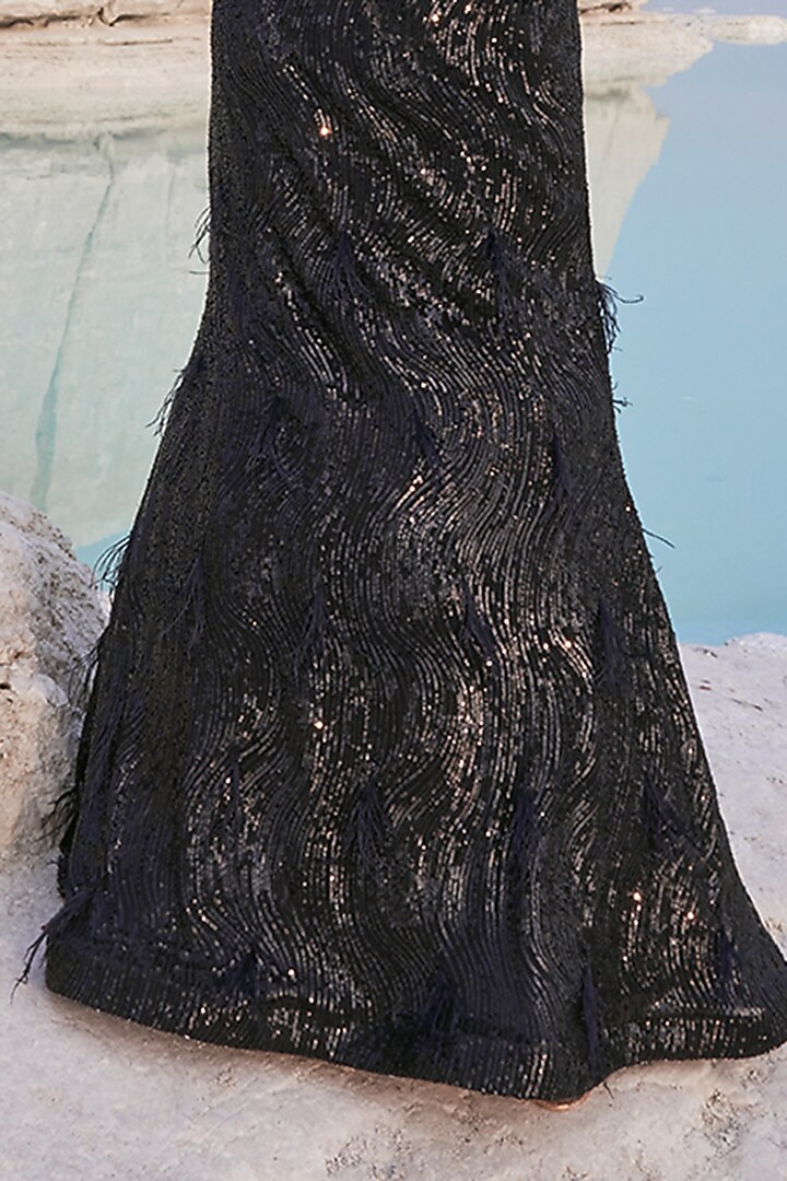 Black Maharani Net Co-Ord Set by Aakansha Singhal at Pernia's Pop Up Shop