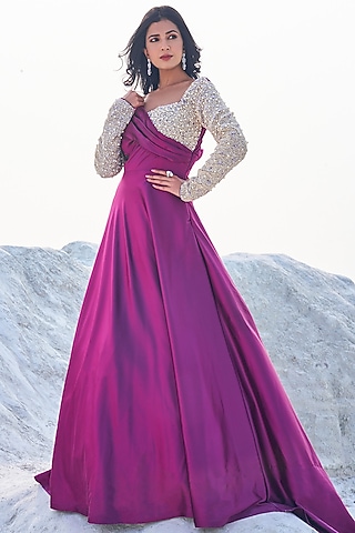 Primrose Pink Embellished Gown by Aakansha Singhal