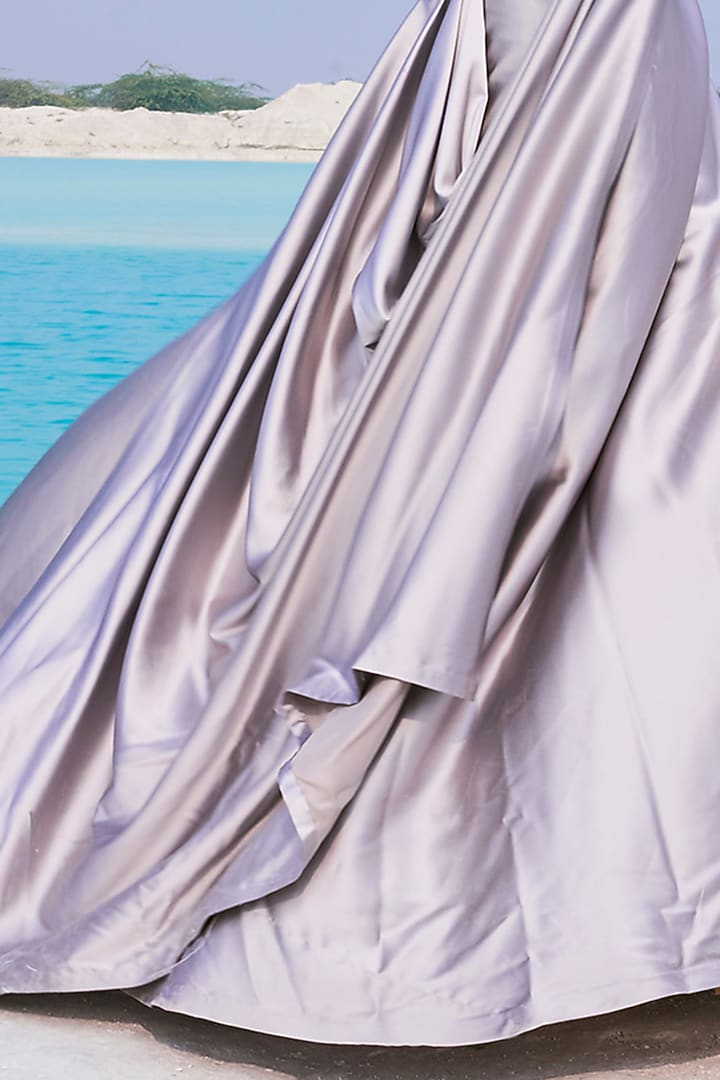 Silver Embellished Engagement Gown by Aakansha Singhal at Pernia's Pop Up Shop