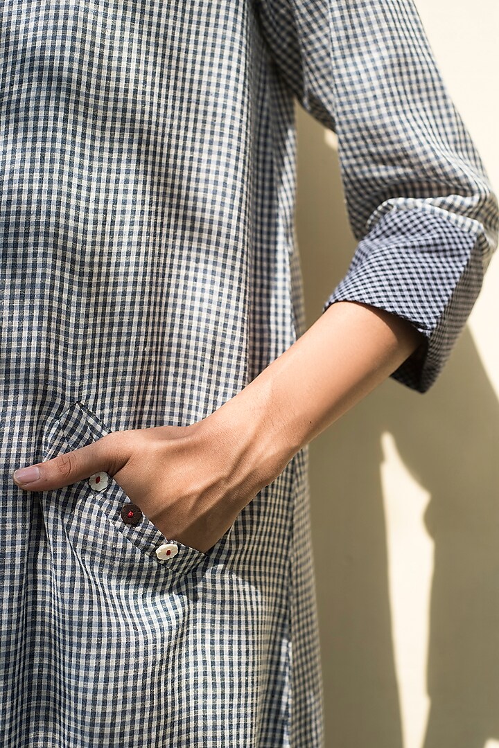 Black & Blue Checkered Jacket With Inner by Aavidi at Pernia's Pop Up Shop