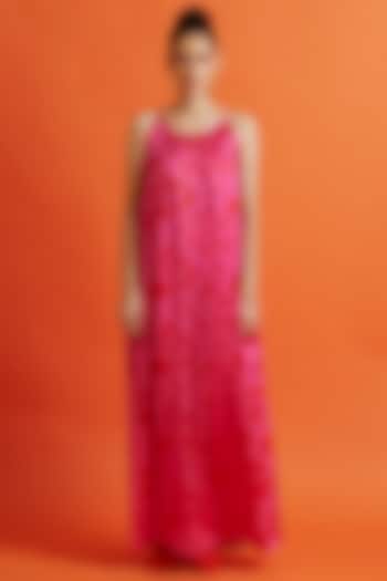 Fuchsia Printed Dress by Aavidi