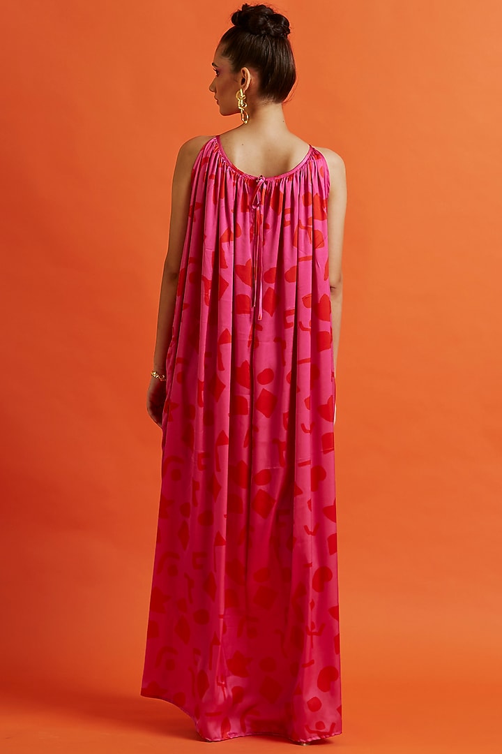 Fuchsia Printed Vacation Dress by Aavidi at Pernia's Pop Up Shop