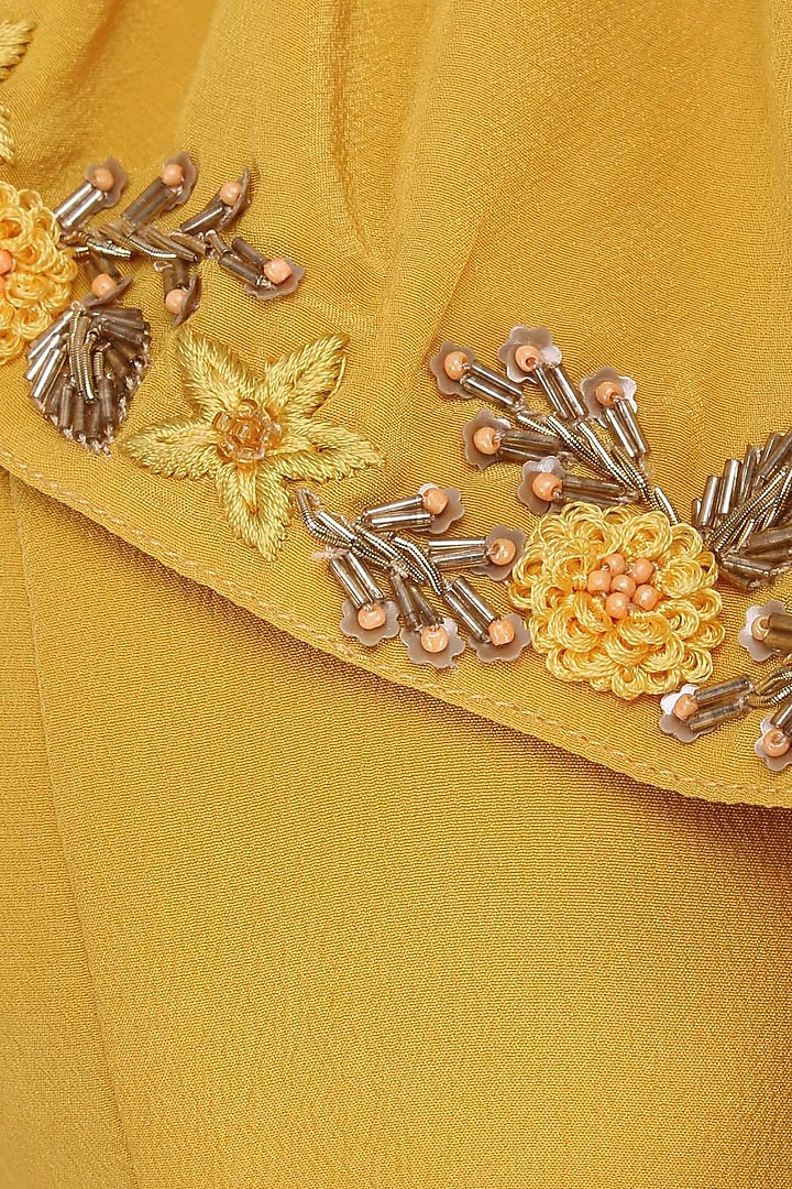 Mariegold yellow ruffle anarkali available only at Pernia's Pop Up Shop.