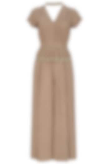 Hazelnut pleated jumpsuit available only at Pernia's Pop Up Shop.