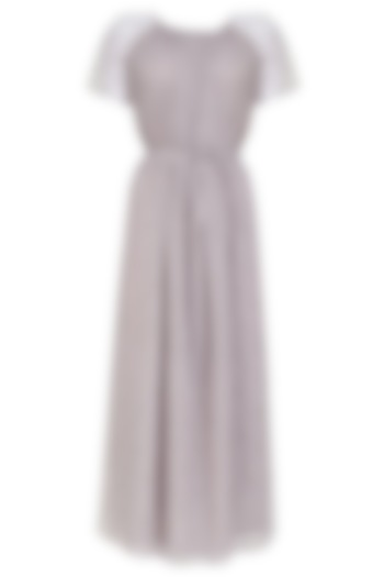 Lilac Embroidered Midi Dress by Aashna Behl