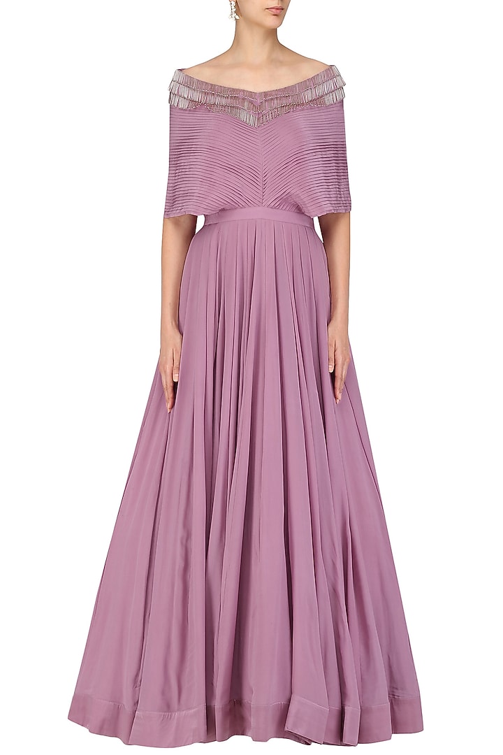 Onion pink pleated tassel gown available only at Pernia's Pop Up Shop.