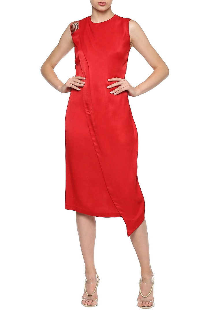 Red Pencil Dress by Amit Aggarwal