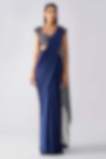 Cosmos Chiffon Draped Reception Saree Set by Amit Aggarwal at Pernia's Pop Up Shop