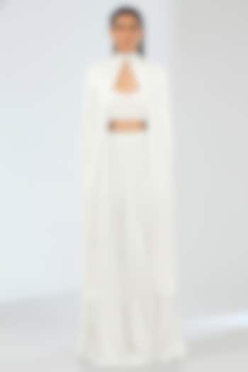 Pearl White Jersey Jacket Bridal lehenga for 22 Lehenga Set by Amit Aggarwal at Pernia's Pop Up Shop