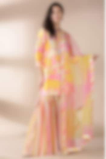 Yellow Printed Party Wear Sharara Set by Archana Shah at Pernia's Pop Up Shop
