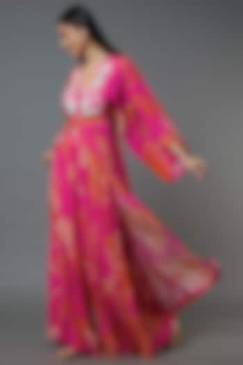 Fuchsia Printed kaftan Set by Archana Shah at Pernia's Pop Up Shop
