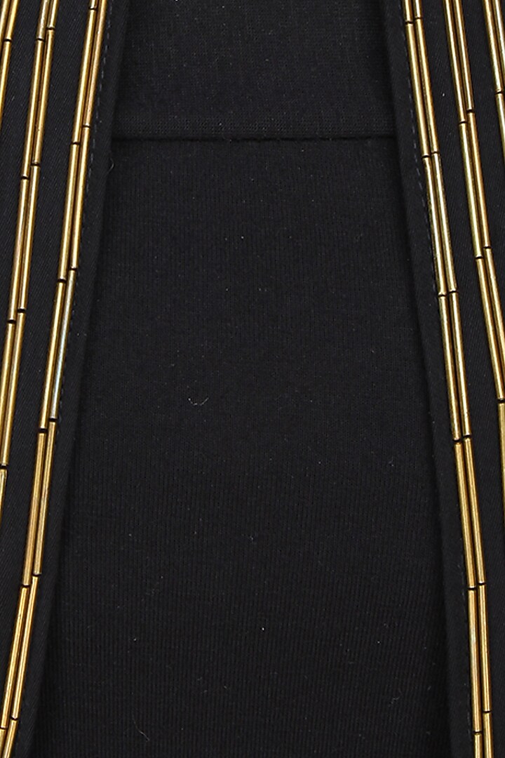 Black golden pipes embellished blazer available only at Pernia's Pop Up Shop.