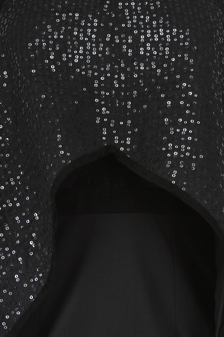 Aawa by Aastha Wadhwa presents Black halterneck batwing sleeves evening gown available only at Pernia's Pop Up Shop