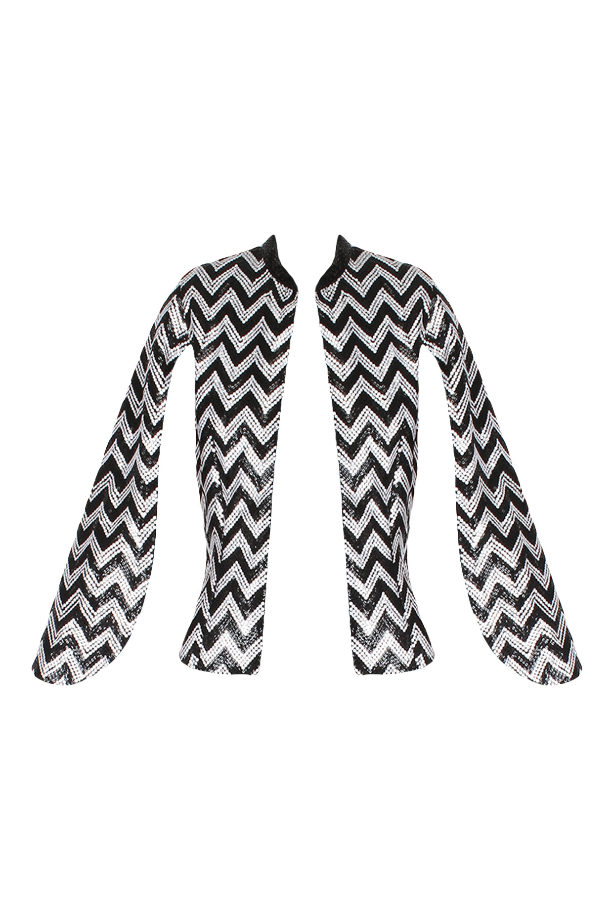 Black Handcrafted Chevron Pattern Cape Jacket by AAWA By Aastha Wadhwa