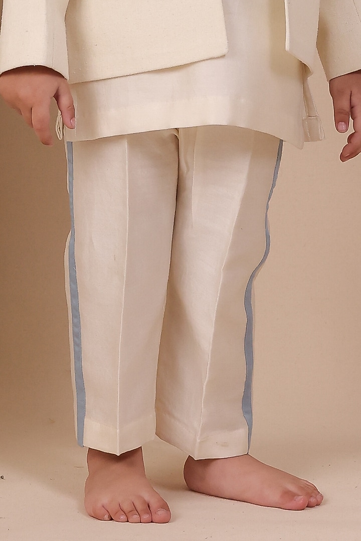 Beige Matka Hand Painted Nehru Jacket Set For Boys by All Boy Couture at Pernia's Pop Up Shop