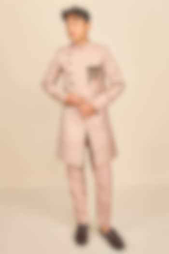 Nude Double Matka Achkan Kurta Set For Boys by All Boy Couture at Pernia's Pop Up Shop