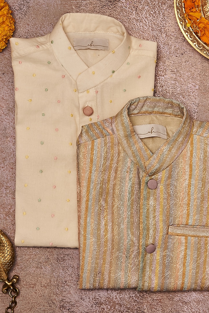 Boy Dhola Maru Embroidery Bundy Set - Beige main image 1