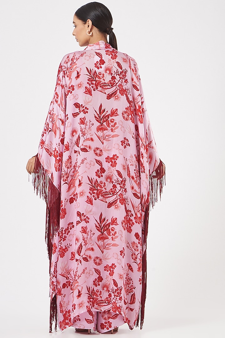 Blush Pink Printed Draped Pant Set by Aashima Behl at Pernia's Pop Up Shop