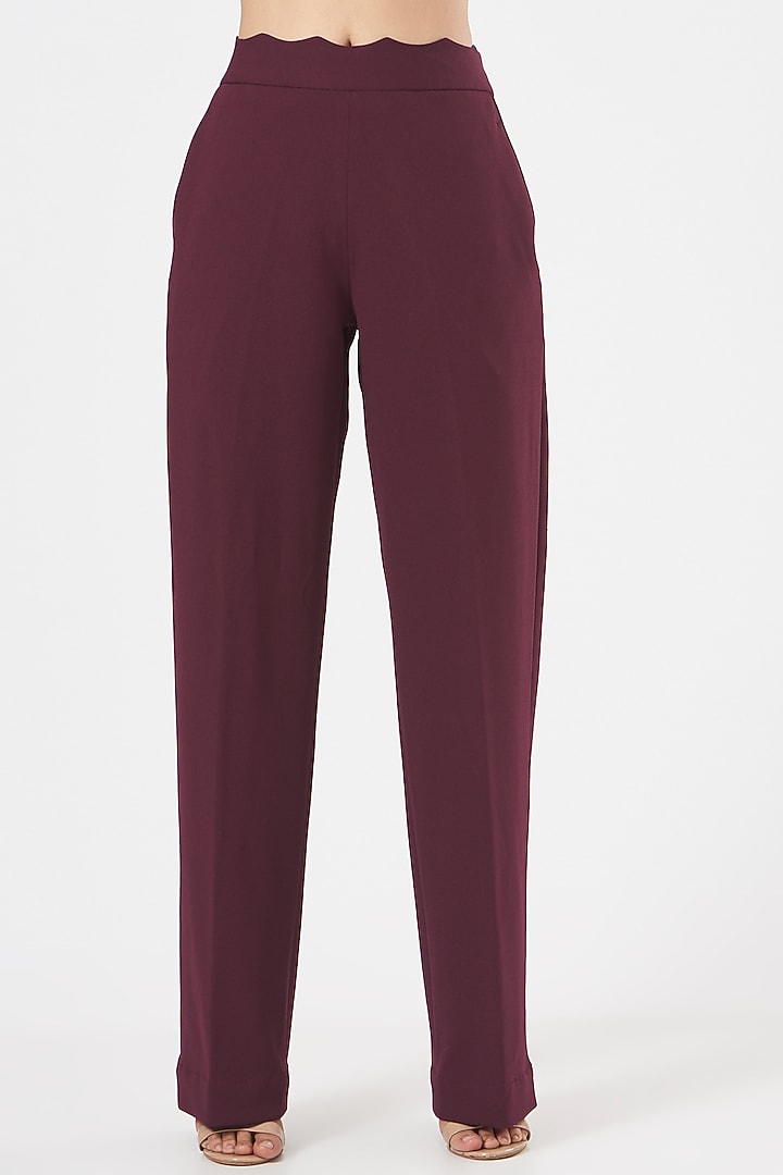 Maroon Embroidered Cropped Blazer Set by Aashima Behl at Pernia's Pop Up Shop