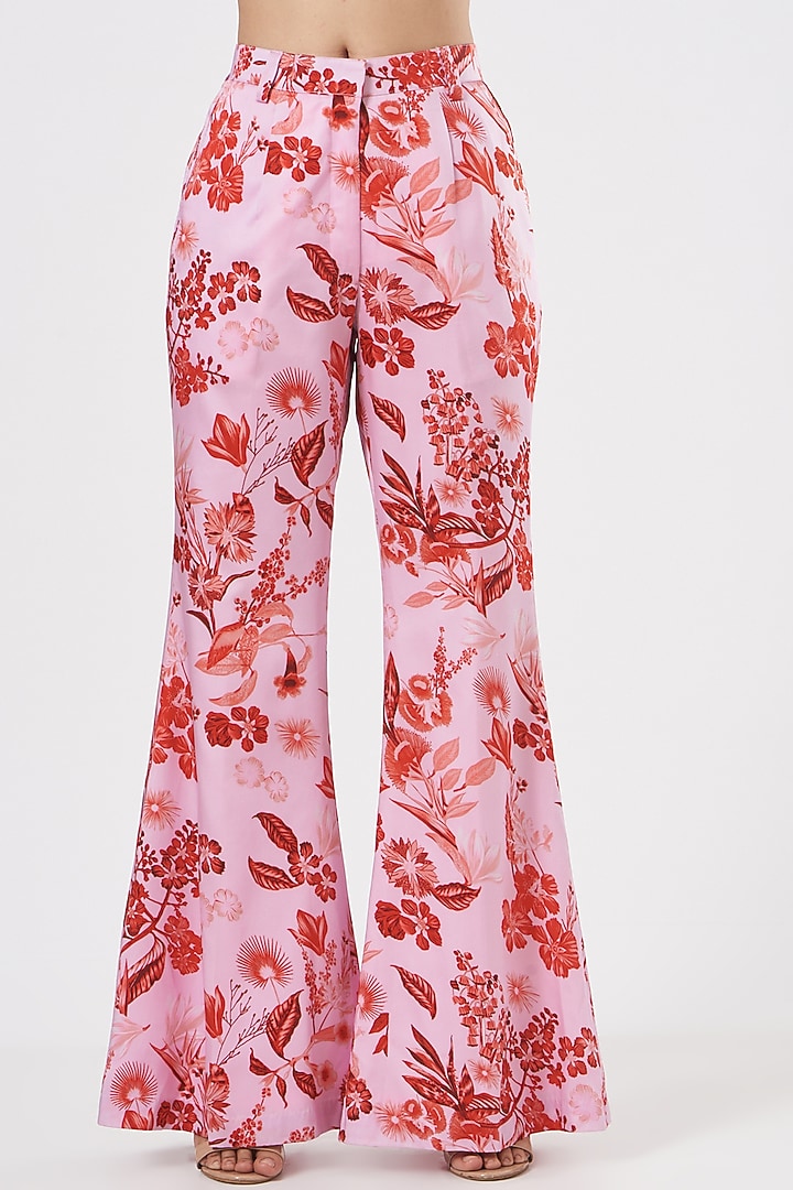 Blush Pink Printed Blazer Set by Aashima Behl at Pernia's Pop Up Shop