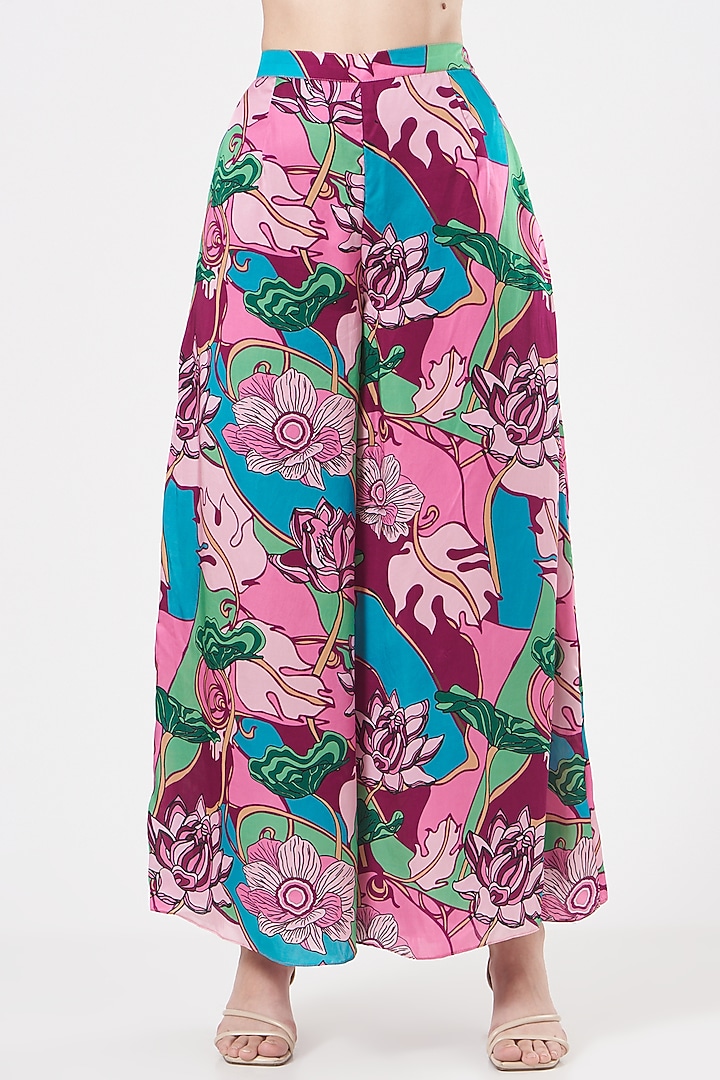 Burgundy Plum Flared Pant Set by Aashima Behl at Pernia's Pop Up Shop