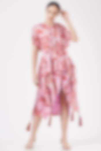Blush Pink Floral Printed Dress by Aashima Behl