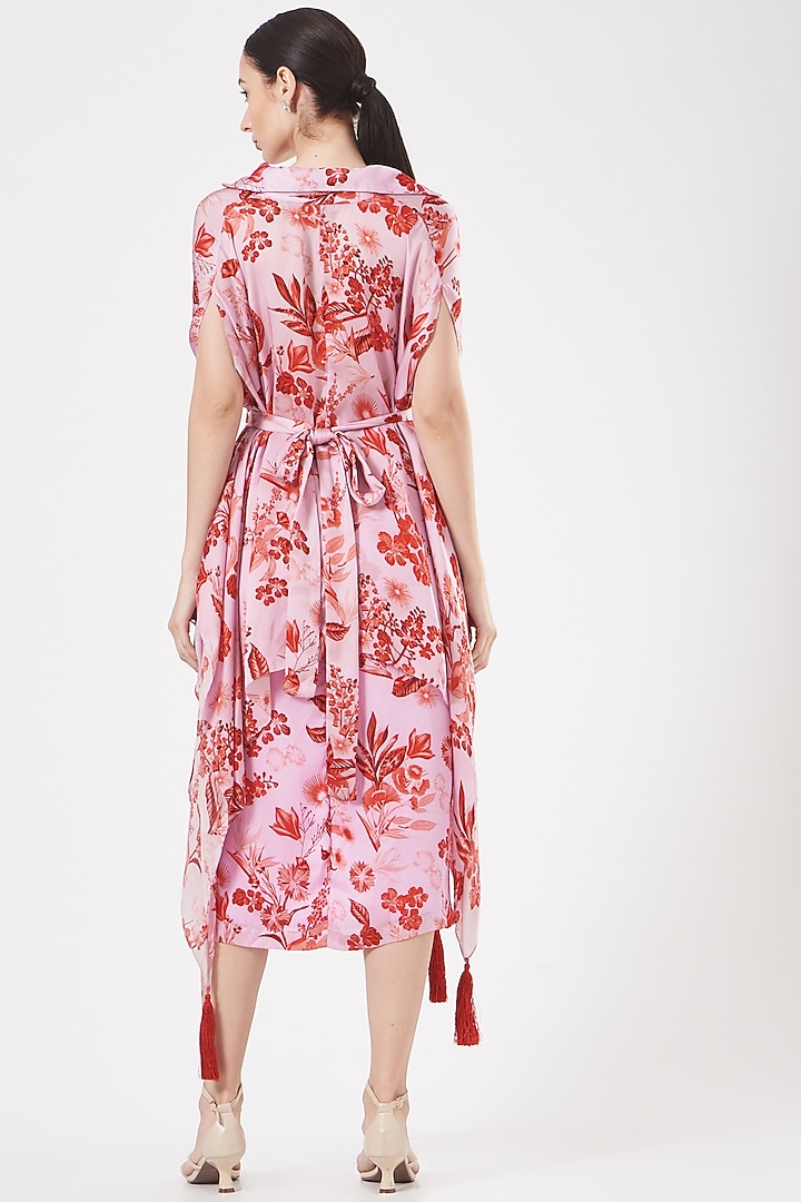 Blush Pink Floral Printed Vacation Dress by Aashima Behl at Pernia's Pop Up Shop