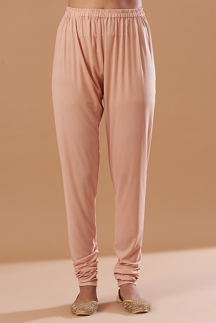 Blush Pink Embroidered Draped Jumpsuit With Pants by Aashima Behl at Pernia's Pop Up Shop