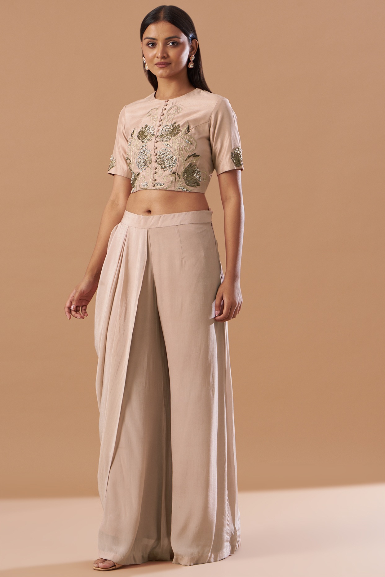 DRAPED PULL ON PANT- KHAKI | MATIN | – FOR ARTISTS ONLY