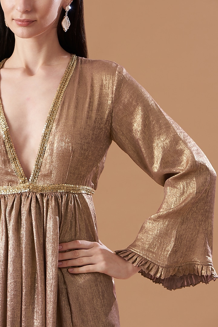 Gold Embroidered Kaftan Kurta Set by Aashima Behl at Pernia's Pop Up Shop