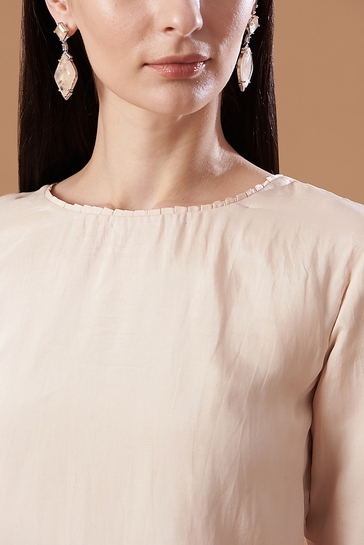 Blush Pink Silk Pakistani Kurta Set by Aashima Behl at Pernia's Pop Up Shop