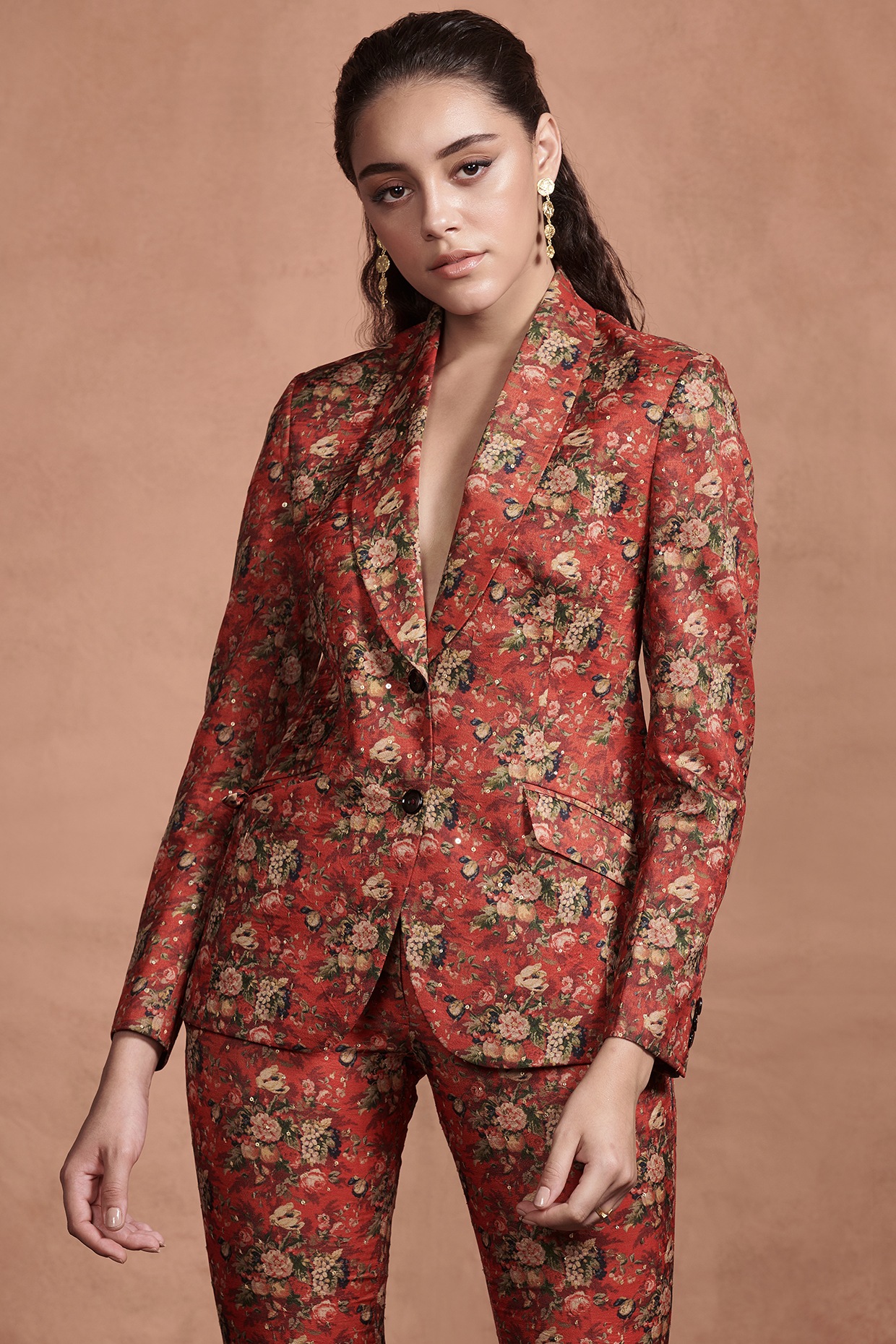 Red floral sale blazer womens