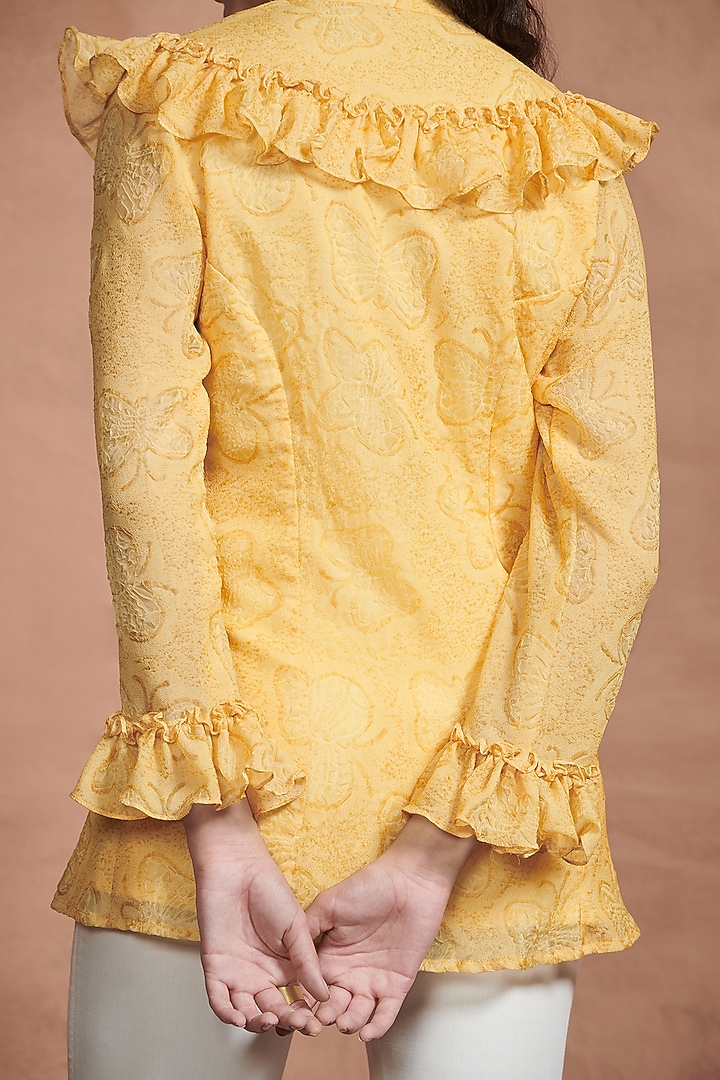 Dandelion Yellow Ruffled Top by Aashima Behl at Pernia's Pop Up Shop