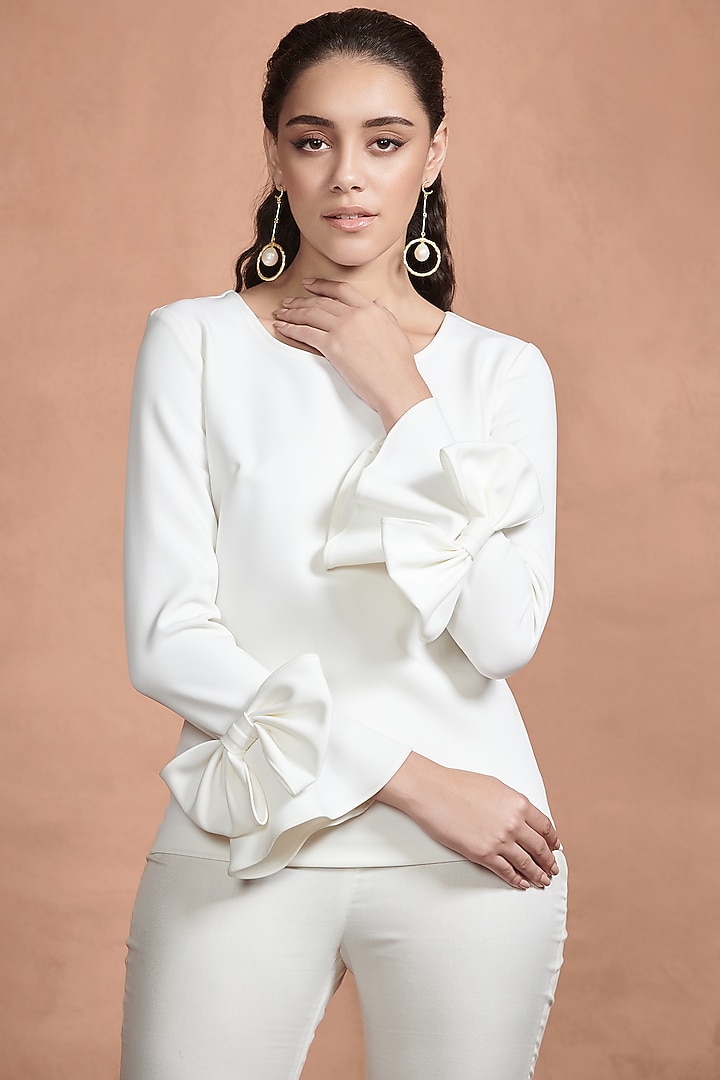 Off White Party Top by Aashima Behl at Pernia's Pop Up Shop