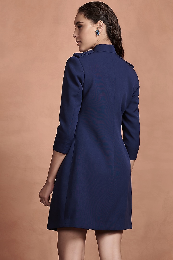 cobalt blue blazer dress Design by Aashima Behl at Pernia's Pop Up Shop 2026 Length:XL Package Contents off-the-shoulder wedding dress Maternity Wedding Guest Dresses