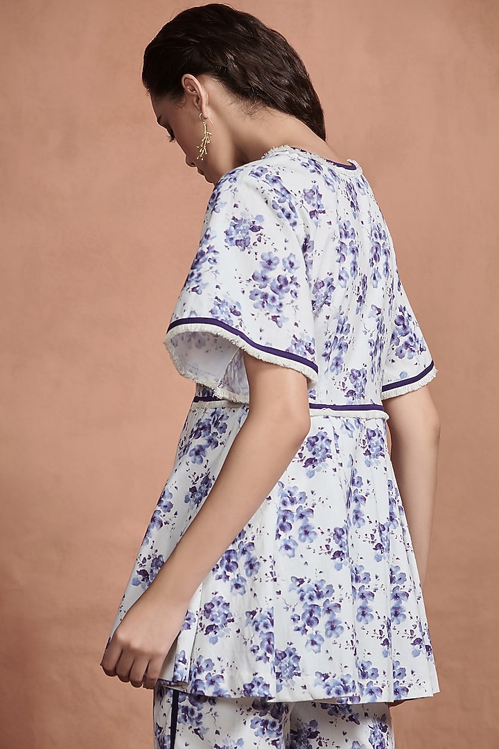 White Printed Pant Set by Aashima Behl at Pernia's Pop Up Shop