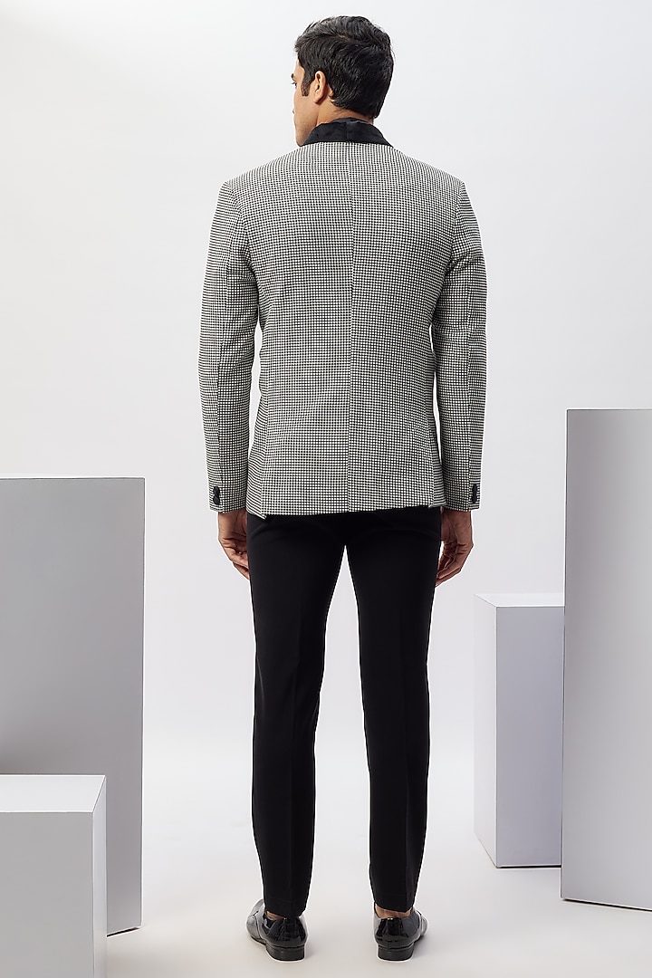 Black & White Tweed Handwork Tuxedo Set by Abees at Pernia's Pop Up Shop