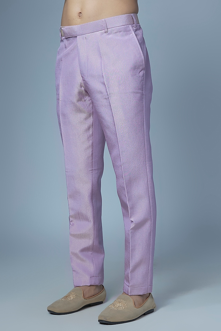 Lavender Tissue Silk Zardosi Handwork Kurta Set by Abees at Pernia's Pop Up Shop