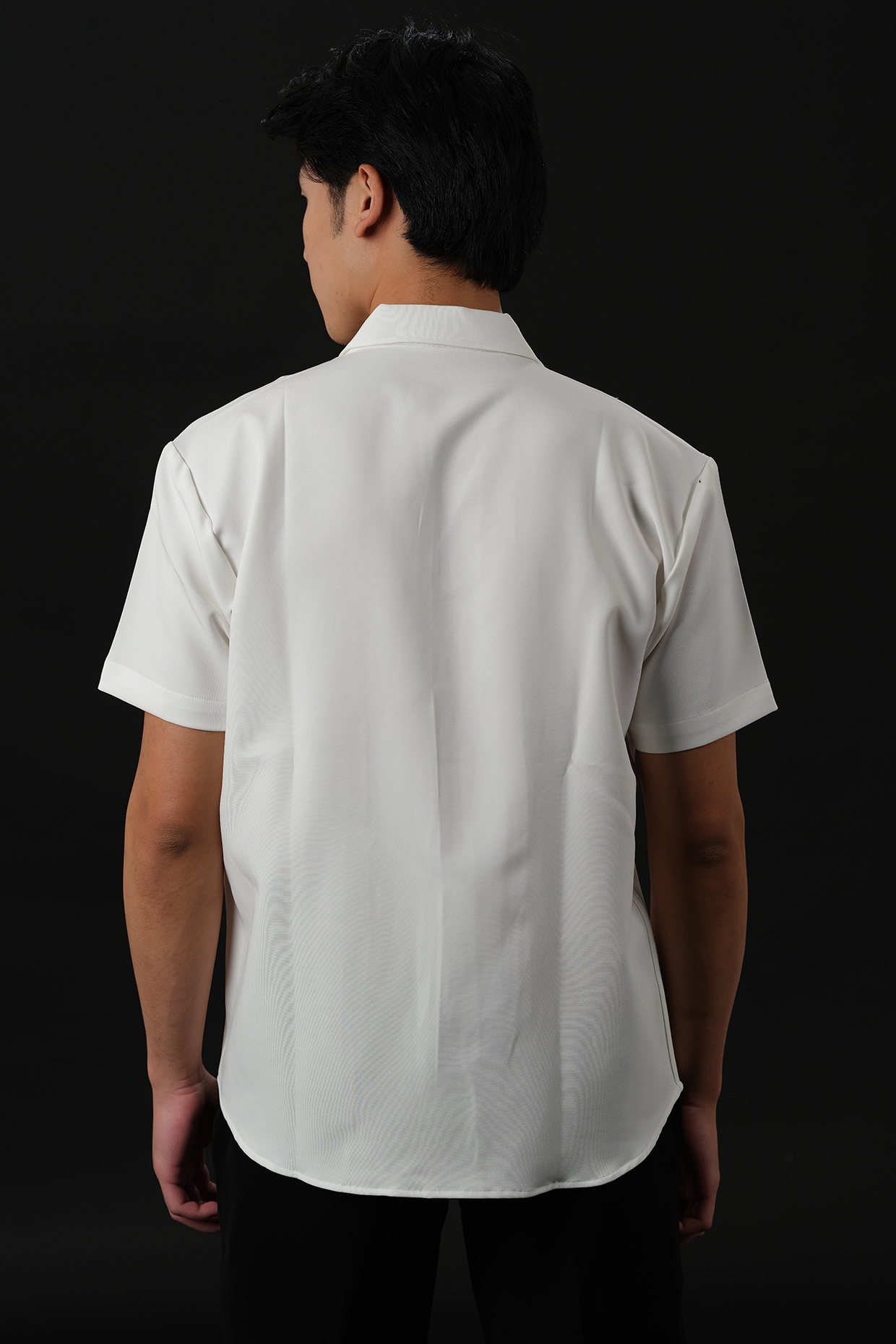 White Japanese Rayon Embossed Printed Party Wear Shirt by Abees at