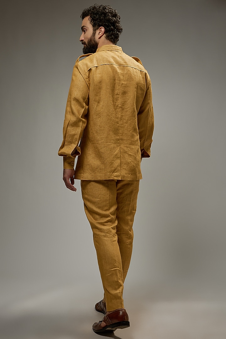 Mustard Linen Co-Ord Set by Abees at Pernia's Pop Up Shop