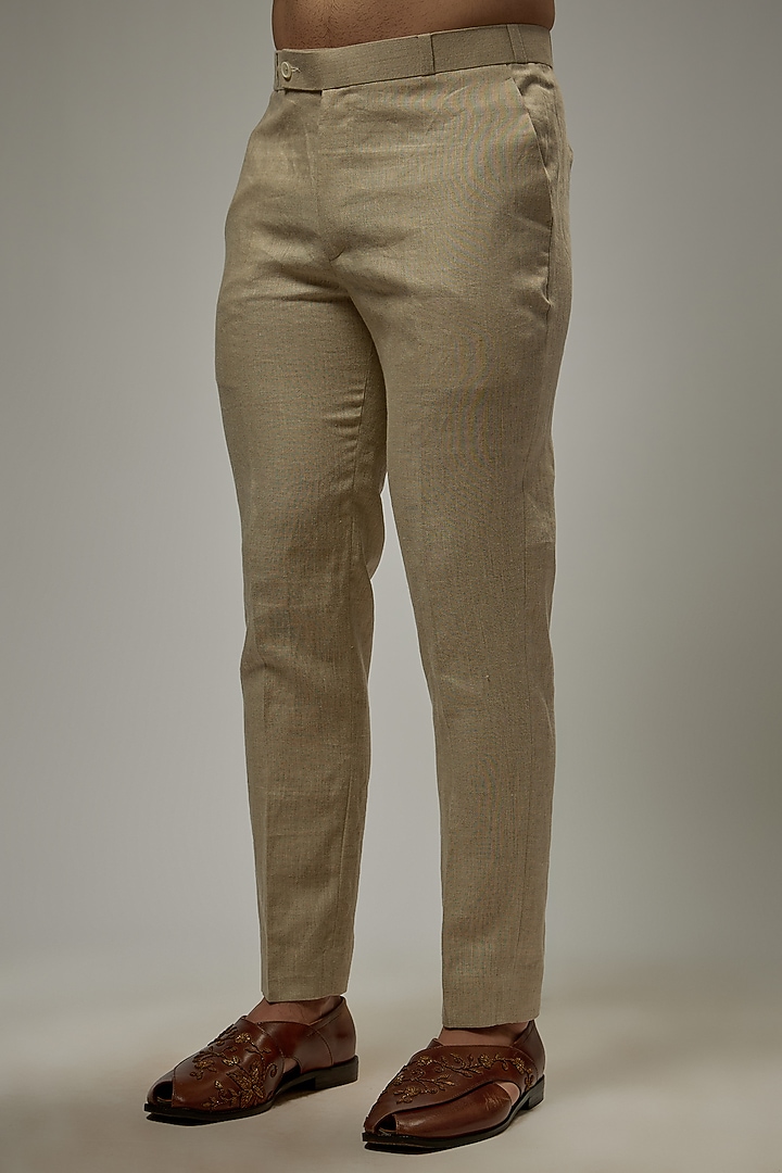 Beige Linen Co-Ord Set by Abees at Pernia's Pop Up Shop