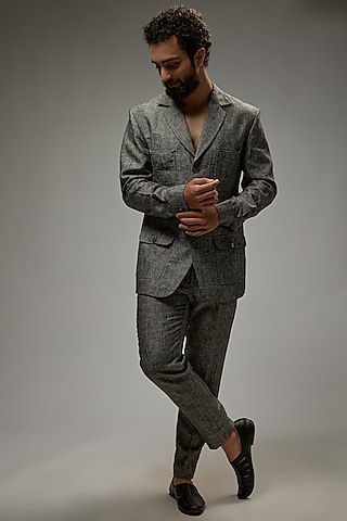 Ash Grey Linen Co-Ord Set by Abees