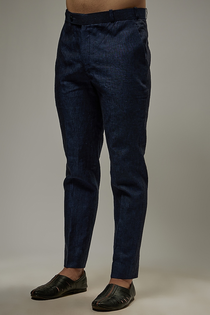 Navy Blue Linen Co-Ord Set by Abees at Pernia's Pop Up Shop